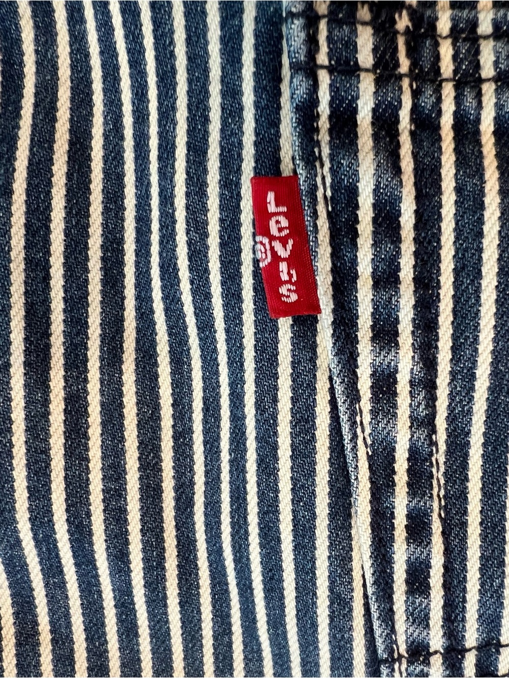 Levi's Navy and White Striped Work Relaxed Jeans - Picture 9 of 12
